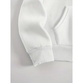 [Floral Print Hoodie] Women's Plus Size Floral Print Hoodie - Cozy Long Sleeve Pullover with Pockets, Soft Casual Wear, Brown with Red Roses and Green Leaves Design, Allseason Hoodie | Stylish Casualwear | Comfortable Fabri