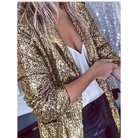 Plus Size - Plus Size, Women'S Elegant Blazer Jacket - Long Sleeve Office & Party Coat, Non-Stretch Fabric, Plus Size Friendly, Formal & Everyday Chic Outerwear for Spring/Fall Seasons, Fall Wardrobe, Spring Fashion, Sophisticated Design