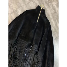 [Plus Size Tassel Top] Plus Size Women's Tassel Top - Vibrant Red Retro Chic Oversized High Neck Long Sleeve Blouse | Batwing Sleeves, Flowy Fabric, Stretchy Machine-Washable | Party & Banquet, Festive Outfit, Fall/Winter Fashion, Casual & Formal Events