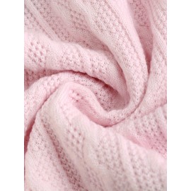 Plus Size - Plus Size Women'S Plaid Hooded Sweater - Long Sleeve Pullover with Drawstring Hood, Casual Fall/Winter Top, Pink & Checkered Pattern, Cozy Clothing | Relaxed Fit Sweater | Construction