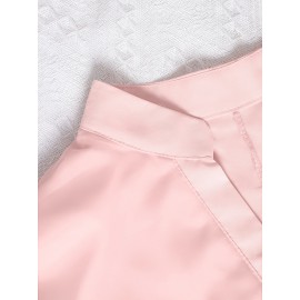 [Plus Size Chiffon Shirt] Plus Size Elegant Long-Sleeve Chiffon Shirt | High-Density, Soft Lining, Flowing Mesh, Henley Neckline, Smooth Tailoring | Spring & Autumn Outings