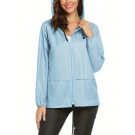 Raincoat Women Lightweight Rain Jackets Packable Outdoor Hooded Windbreaker