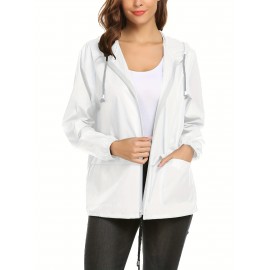 Raincoat Women Lightweight Rain Jackets Packable Outdoor Hooded Windbreaker