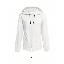 Raincoat Women Lightweight Rain Jackets Packable Outdoor Hooded Windbreaker