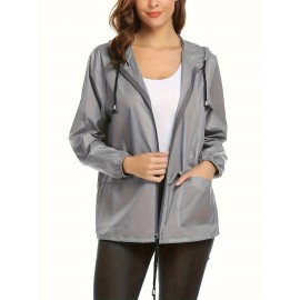 Raincoat Women Lightweight Rain Jackets Packable Outdoor Hooded Windbreaker