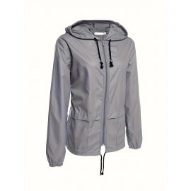 Raincoat Women Lightweight Rain Jackets Packable Outdoor Hooded Windbreaker