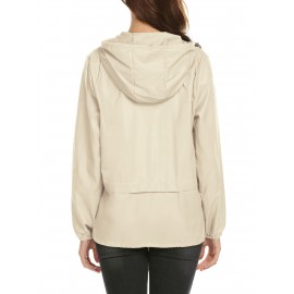 Raincoat Women Lightweight Rain Jackets Packable Outdoor Hooded Windbreaker