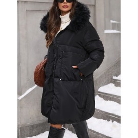 Women'S Elegant Long Winter Coat - Full-Length Cold Weather Jacket, Non-Stretchy Outer Layer for Extreme Cold, Formal & Everyday Winter Outfits - Elegant Women'S Outerwear, Seasonal Fashion, Classic Silhouette, Durable Construction, Warm Jacket, Fashionconscious Women