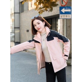 3-in-1 Winter Jacket - Detachable Hood, Casual Fit, Color Block Design with Zip Pockets for Men & Women