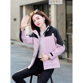 3-in-1 Winter Jacket - Detachable Hood, Casual Fit, Color Block Design with Zip Pockets for Men & Women