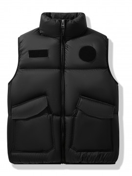 Plus Size Zip Front Vest Jacket, Casual Sleeveless Hooded Jacket with Pockets for Fall & Winter, Women's Plus Size Clothing