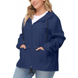 Plus Size Raincoat for Women - Waterproof, Packable, Outdoor, Hooded, Windbreaker Rain Jacket with Ultimate Protection