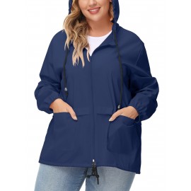 Plus Size Raincoat for Women - Waterproof, Packable, Outdoor, Hooded, Windbreaker Rain Jacket with Ultimate Protection