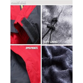 Women's Plus Size Ski Jacket Winter Outdoor Windproof Waterproof Soft Shell Jacket Detachable Snow Cap 5 Pocket Warm Fleece Lining Thickened Thermal Coat Outdoor Sports Ski Snowboard Hiking Camping Mountaineering Large Size Jacket