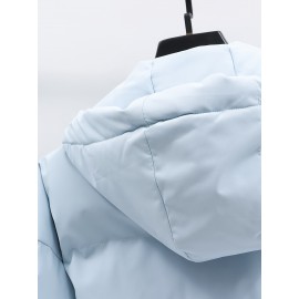 1pc Elegant Women'S Polyester Jacket - Solid Color Crew Neck Long Sleeve with Pockets for Fall/Winter Outdoor Sports and Casual Warmth