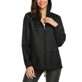 Raincoat Women Lightweight Rain Jackets Packable Outdoor Hooded Windbreaker
